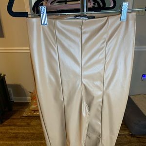 Leather pants with splits